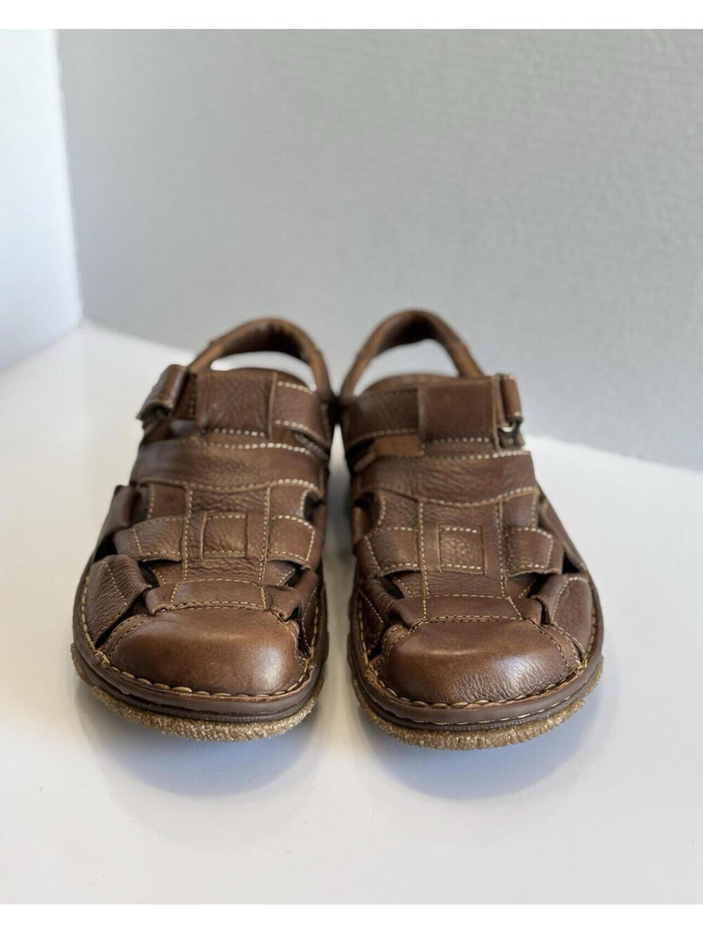 Born Cabot III Fisherman Sandals Men Sz 10 Brown Leather Closed Toe Comfort Shoe - Picture 3 of 16